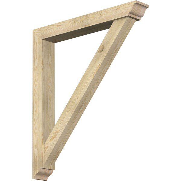 Ekena Millwork Traditional Traditional Rough Sawn Bracket w/ Offset Brace, Douglas Fir, 6"W x 42"D x 48"H BKT0604X42X48TRA01RDF - main